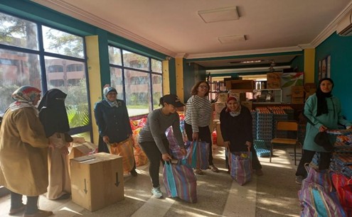 Distribution of 'Ramadan Baskets' for the benefit of students, cleaning staff, and security officers of the FSSM